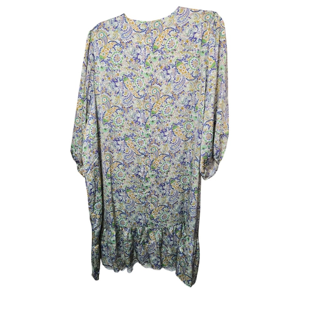 Black Tape Womens 2X Aqua Mint Paisley Ruffle Hem Shift Dress 1972260 MP - Picture 3 of 6